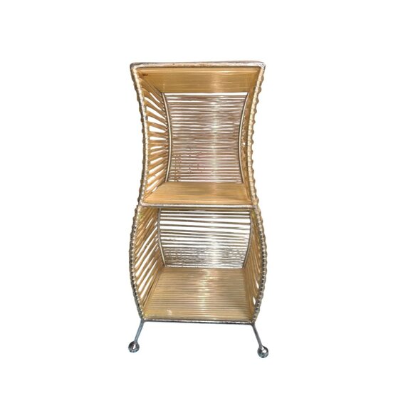 Vintage MCM Vinyl Tube 2 Tier Desk Top Shelf - Picture 10 of 10